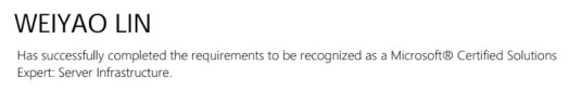 20150809 Microsoft Certified Solutions Expert - Server Infrastructure
