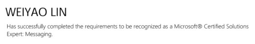 20151211 Microsoft Certified Solutions Expert - Office 365 Expert Messaging