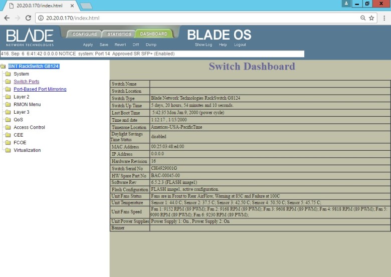 Introduction BLADE RackSwitch G8124 (Set Switch Port Status) [1]