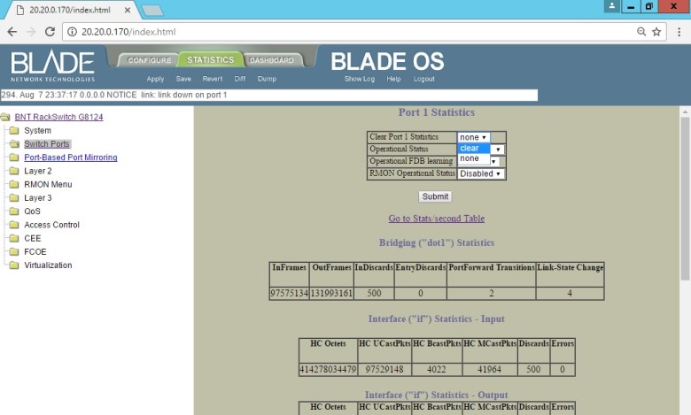 Set BLADE RackSwitch G8124 (Clear Delete Port Port) (2)