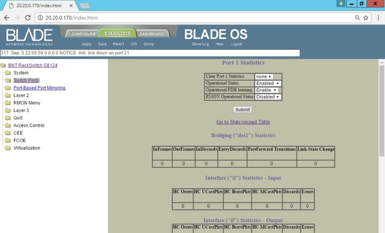 Set BLADE RackSwitch G8124 (Clear Delete Port Port) (4)