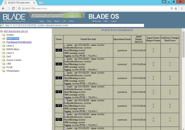 Set BLADE RackSwitch G8124 (Clear Delete Port Port) (8)
