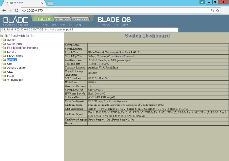 Set BLADE RackSwitch G8124 (Interface UI Change IP Address Mgmt) (1)