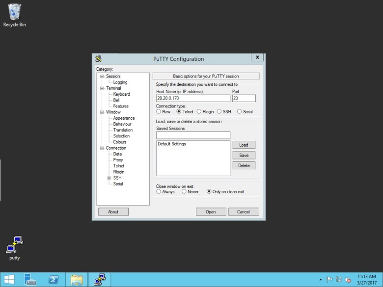 Set BLADE RackSwitch G8124 (PuTTY change IP Address Mgmt) (5)