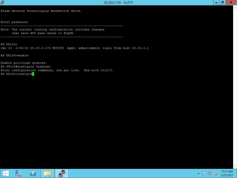 Set BLADE RackSwitch G8124 (PuTTY change IP Address Mgmt) (9)
